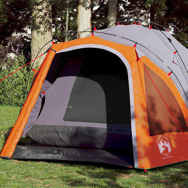vidaXL Kuppel-Campingzelt 3 Personen Grau und Orange Quick Release, 4004224