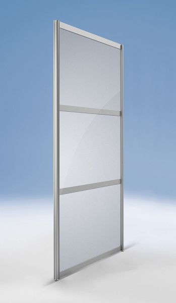 BST Stellwand GERADE -hoch-, Dekor silber, Design 3-teilig, 1000x40x1980, SCREEN G10020-DS