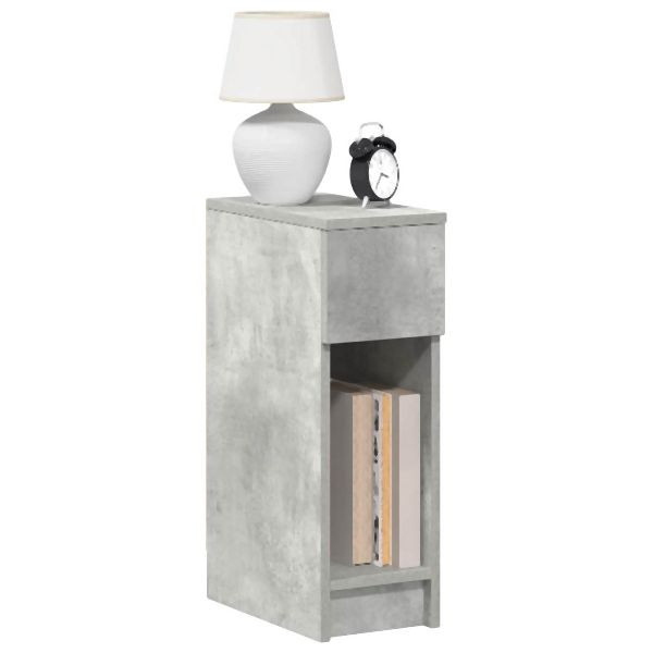 vidaXL Nachttische mit Schublade 2 Stück Betongrau 20x36x60 cm, 858702