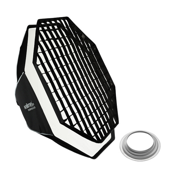 Walimex pro Essential Softbox Octagon 120cm + Softboxadapter für Hensel Expert, um 360° drehbar, inkl. Grid, 1023489