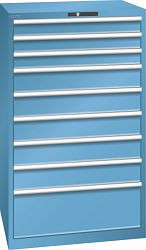 LISTA Schubladenschrank 45x36E (BxTxH) 870x725x1450mm KEY Lock, Lichtblau, 9 Schubladen, Traglast Schubladen 75 kg, 78.708.010
