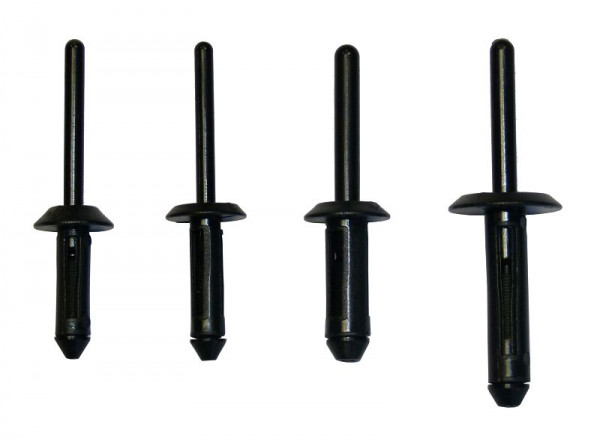 DINOSAURIER Ersatznieten Plastik im Paket, 6,3x25,2 mm (Ausgangslänge gesamt 55 mm, Nietteil 31,5 mm), VE: 100 Stück, EPL 172-6,6 NIZ4