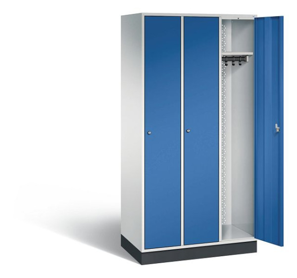 C+P Garderobenschrank Intro, H1950xB920xT490mm, Farbe: Lichtgrau / Enzianblau, 8170-301 S10007