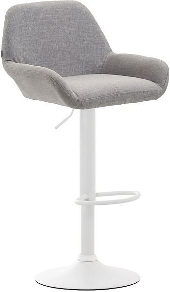 CLP Barhocker Braga Stoff weiß, grau, 314523, 4251756421175