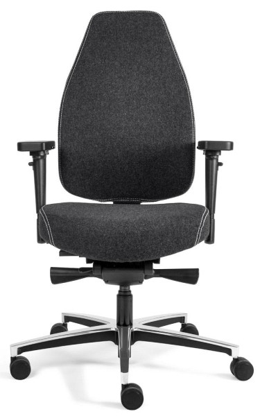 Deskin Bürodrehstuhl SenseFIT mit Armlehnen, Anthrazit, 680 x 650 x 1200 mm, 289366