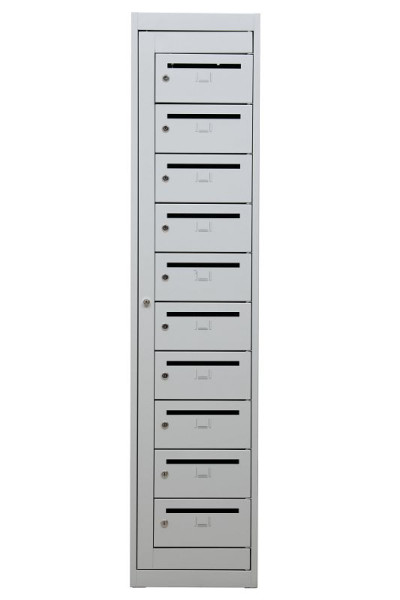 Gürkan Postverteilerschrank, 50 x 40 x 180 cm, Lichtgrau, EU Zylinderschloss, MBC.10/TX, 111314