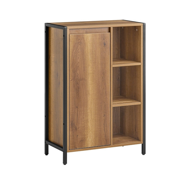SoBuy Wäscheschrank mit einer Tür Dunkelbraun 60x30x90cm, Funktional, BZR65-PF