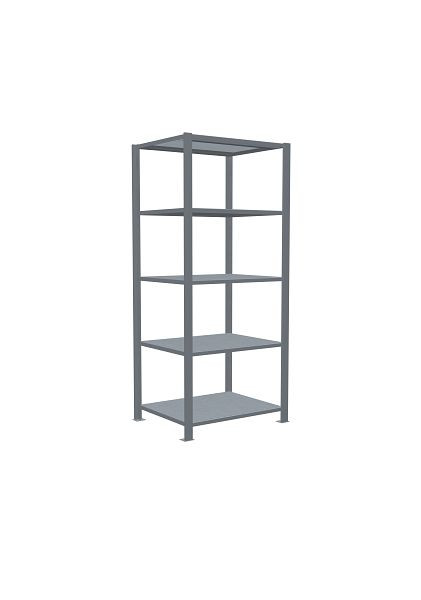 Schulte Grundregal, Büro-Steckregal MULTIplus150, 1800 x 750 x 600 mm, 5 Fachböden, Längenriegel, verzinkt, mit Mittelanschlag, 17736