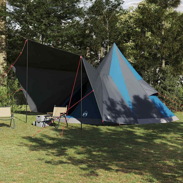 vidaXL Familien-Tipi-Zelt mit Dach Blau und Grau 510 x 690 x 330 cm, 42000985