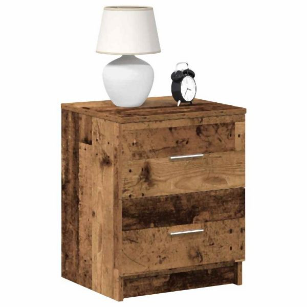 vidaXL Nachttische 2 Stück mit 2 Schubladen Altholz-Optik 40x36x50 cm, 858800
