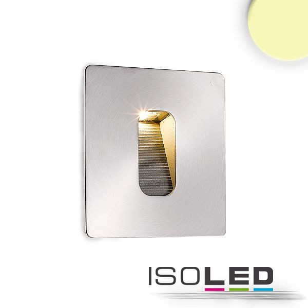 ISOLED LED Wandeinbauleuchte eckig, IP65, 1x3W CREE, warmweiß, mit Einputzdose, 112212