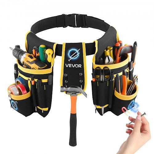 VEVOR magnetischer Werkzeuggürtel, 28 Taschen, für Elektriker, Schreiner & Bauarbeiter, verstellbar 787-1219 mm, GJYDKXCGKSYB9DFMQ001V0