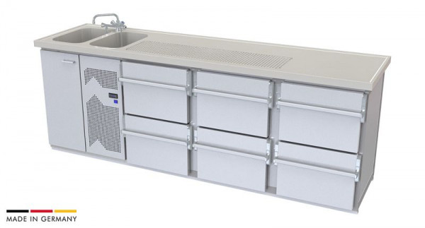 hefa Theke Novis 26/2L-ZZZ, Abmaße: 950 x 2.600 x 650/700 mm, Novis 26/2L-ZZZ