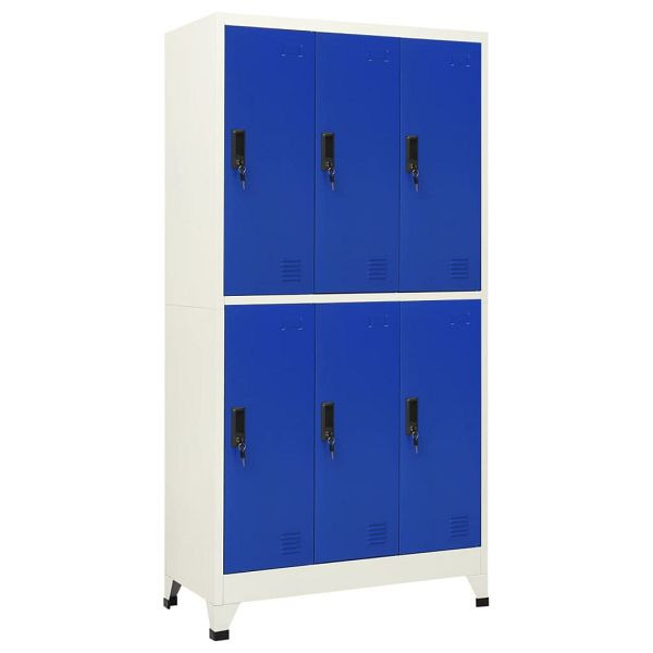 vidaXL Schließfachschrank Grau und Blau 90x45x180 cm Stahl, 339802