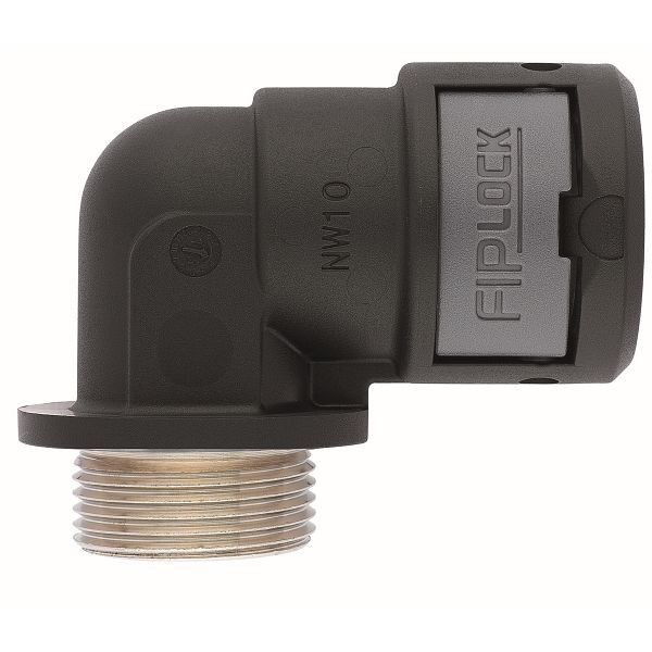 LAPP Schlauchverschraubung FIPLOCK ONE 90° METALL PG 9 / 10, schwarz, VE: 10 Stück, 61804766