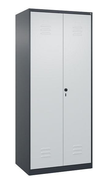 C+P Mehrzweckschrank Classic PLUS, Putzmittel-Spind, 2 Abteile, 1850x800x500mm, 7016/7035, Drehriegel, 080100-02 S10011