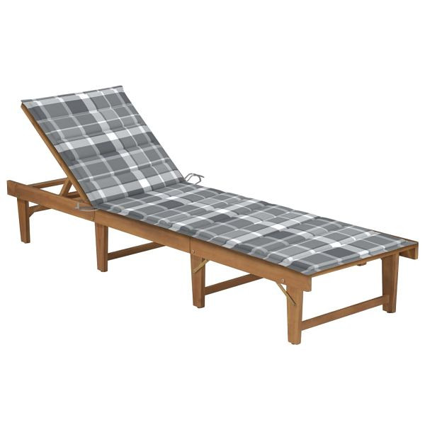 vidaXL Klappbare Sonnenliege mit Auflage Akazie Massivholz, 3064178
