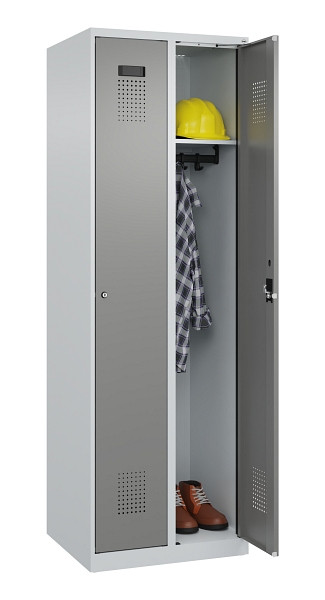 C+P Spind Evolo PLUS, 2 Abteile, 1850x600x500mm, 7035/0004, Verschluss Zylinderschloss, Ablageböden 2, 049000-20 S10041