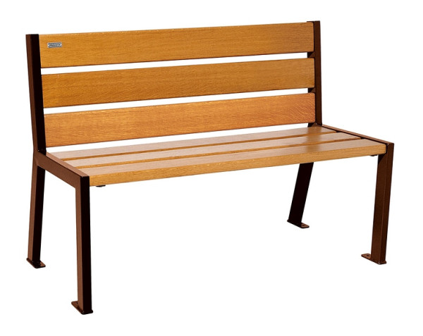 Procity Sitzbank Silaos 6 Holzlatten, 1200 mm, Ohne Armlehne, Holz & Stahl, helle Eiche/Rost Korken Effekt, 209601.S025.CHEC