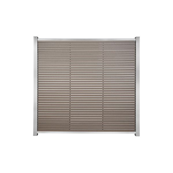 T&J HÖRVIG-Serie BPC-Steckzaun, 180 x 180 cm, SCHOKOBRAUN, inkl. Start-& Abschluss SILBER, 44553
