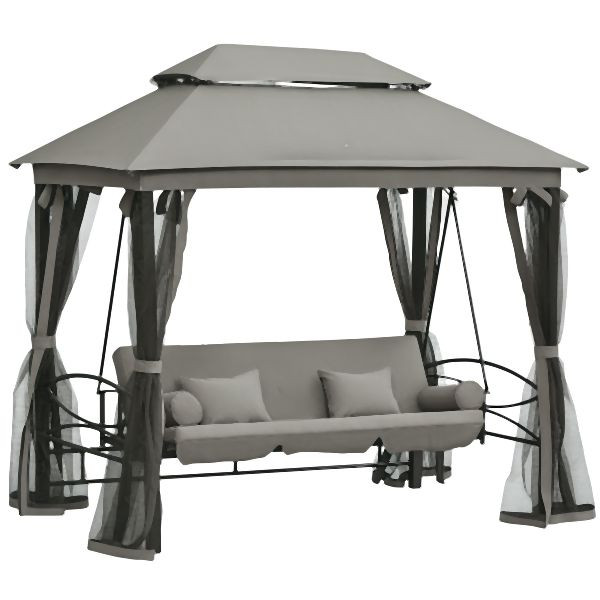 Outsunny Hollywoodschaukeln, L256 x B172 x H248 cm, Dunkelgrau, 84A-056CG, 4251774981682