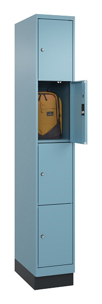 C+P Schließfachschrank Evolo PLUS, mit Sockel, 4 Fächer, 1950x300x500mm, 0010/00, 049020-104 S10021