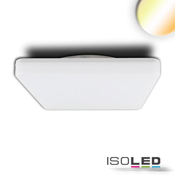 ISOLED LED Decken/Wandleuchte mit HF-Bewegungssensor 24W, weiß, eckig, IP54, ColorSwitch 3000/4000K, 114151