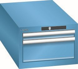 LISTA Schubladenschrank 18x36E (BxTxH) 411x725x283mm KEY Lock, Lichtblau, 2 Schubladen, Fronthöhen: 50 - 150 mm, 78.431.010