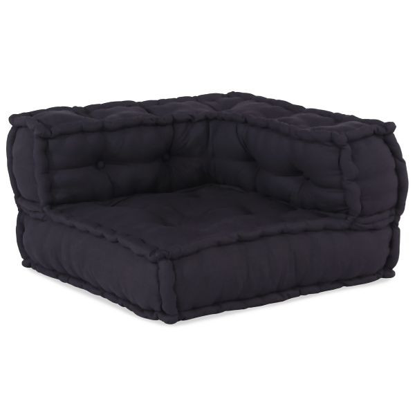 vidaXL Modular Poufs 3er Set Anthrazit, aus Baumwollstoff, 3315067