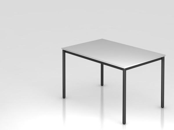 Hammerbacher Besprechungstisch Rundfuß 120x80 Grau/Schwarz, Rechteckform, VDR12/5/D