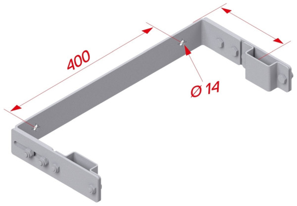 HYMER Wandhalter U-Form, Stahl verzinkt, verstellbar 175-215 mm, 20010126