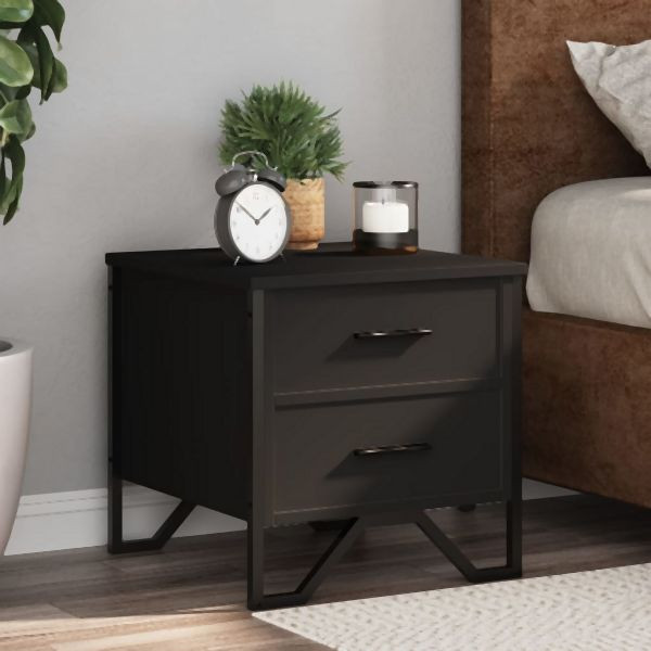 vidaXL Nachttisch Schwarz 40x41x40 cm Holzwerkstoff, 848504