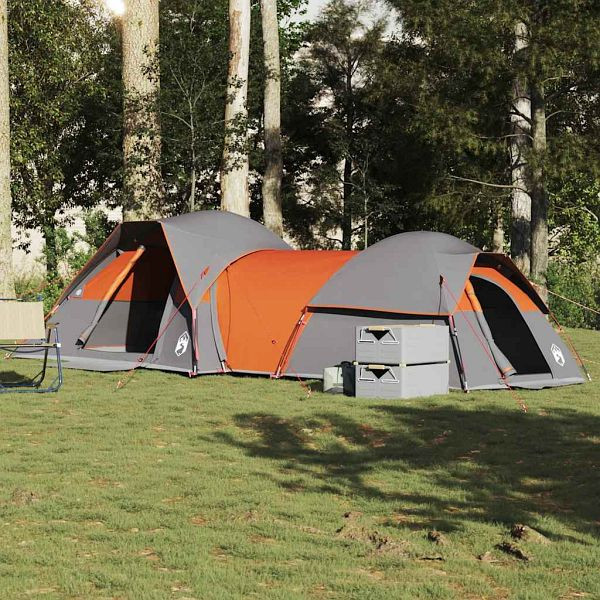 vidaXL Campingzelt 5 Personen Grau und Orange Wasserdicht, 4009589