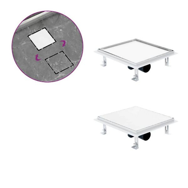 vidaXL Duschablauf 2-in-1 Flacher und Flieseneinsatz-Deckel 28x28 cm, 145996