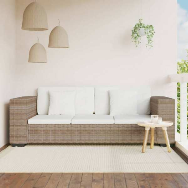 vidaXL 3-Sitzer Sofa Echtes Rattan, 243246, 8718475523468
