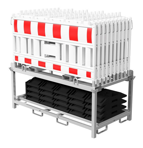 Schake Absperrschrankengitter SET 2, 20x Absperrschrankengitter NOX, mit Lampenadapter, Folie rot/weiß, Typ RA1/A, 21x TL-Fußplatte nach K1, 33420KA-SET2