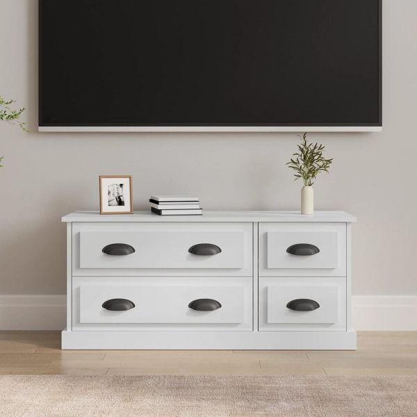 vidaXL TV-Schrank Hochglanz-Weiß 100x35,5x45 cm Holzwerkstoff, 816450
