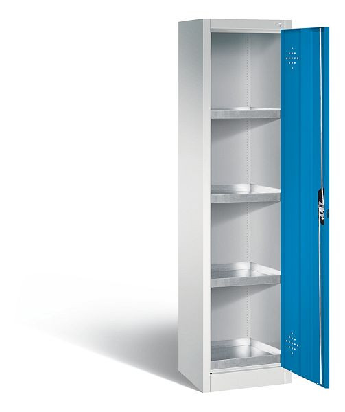 C+P Umweltschrank Acurado, H1950xB502xT500mm, Farbe: Lichtgrau / Lichtblau, Muldengriff, 8901-315 S10149