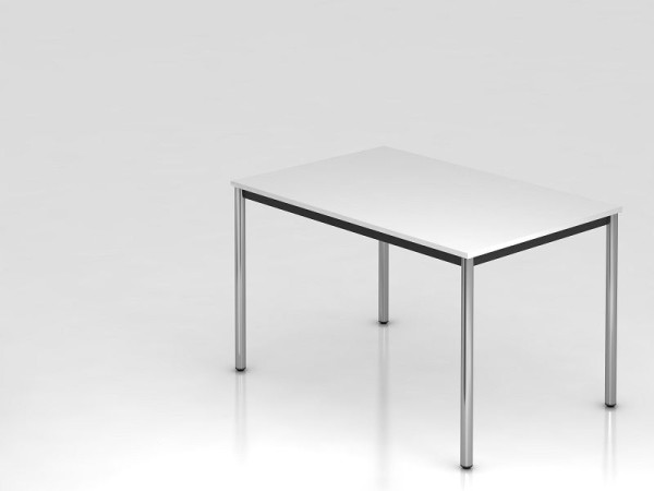 Hammerbacher Besprechungstisch Rundfuß 120x80 Weiß/Chrom, Rechteckform, VDR12/W/C