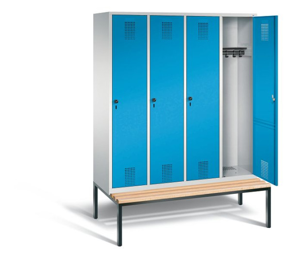 C+P Garderobenschrank Evolo, H2090xB1590xT815mm, Farbe: Lichtgrau / Lichtblau, 48050-42 S10040