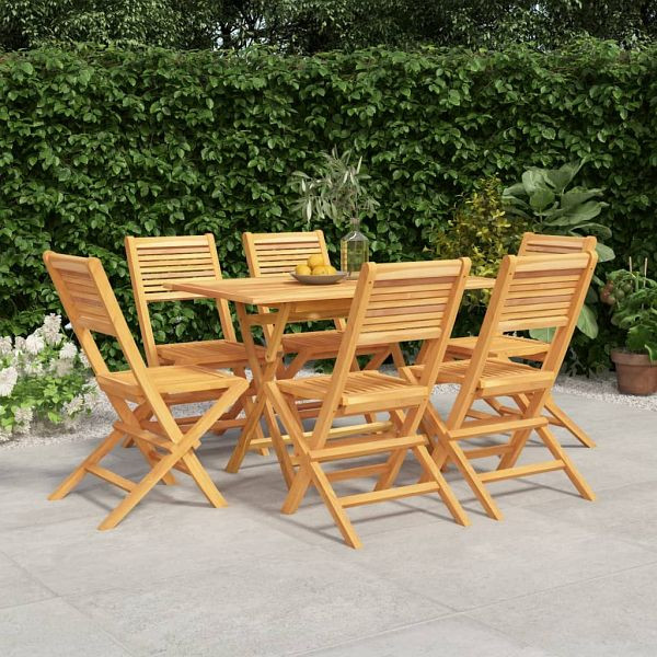 vidaXL 7-teilig Garten-Essgruppe Massivholz Teak, 3155012