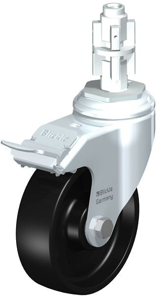 Blickle LKRA-POA 100K-11-FI-E14 Apparate-Lenkrolle mit Rückenloch & Feststeller, Polyamid, Schwarz, 750608