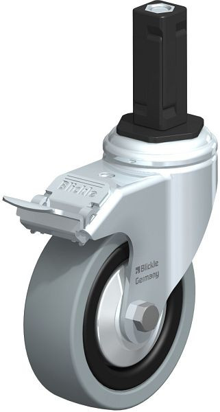 Blickle LKRA-VPA 101G-11-FI-FA-EV13 Apparate-Lenkrolle mit Expander & Feststeller, Vollgummi, Grau, 848180