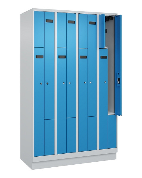 C+P Z-Spind Evolo PLUS, Sockel, 8 Fächer, 1950x1200x500mm, 7035/5012, Zylinderschloss, 049023-408 S10035