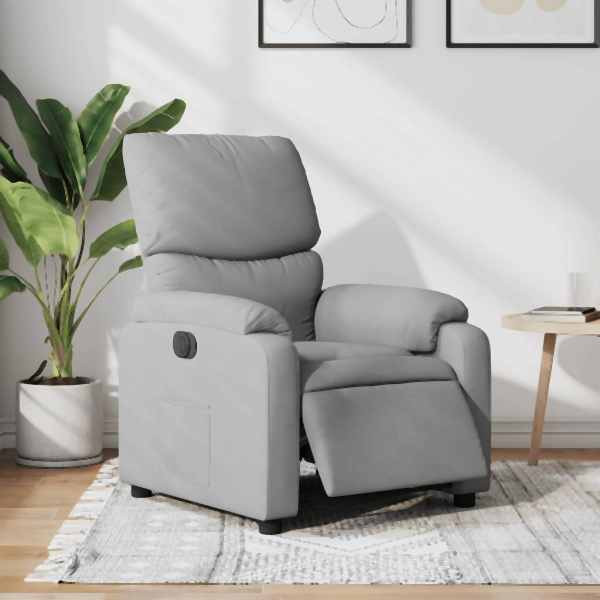vidaXL Relaxsessel Elektrisch Hellgrau Stoff, Polyester, 3204800