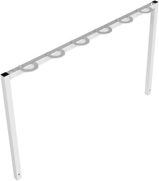 Schake Scooter Reihenparker, ortsfest zum Einbetonieren mit verschließbaren Halteringen aus 40x40x2mm, Stahlrohr Gesamtbreite: 1500mm, 421_92