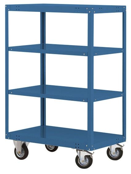 Manuflex Etagenwagen TRANSOMOBIL, mit 500 kg Tragkraft, HxBxT: 1545 x 1200 x 800 mm, brillantblau, TP4183.5007