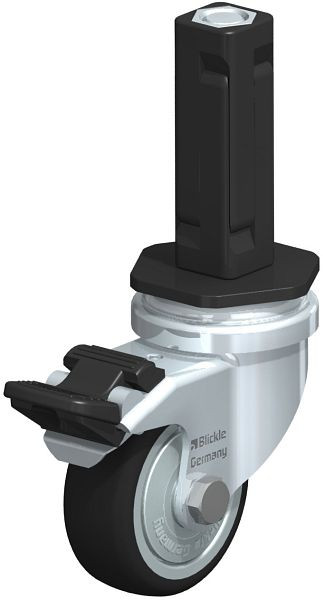 Blickle LRA-PATH 50K-FI-FK-EV02 Apparate-Lenkrolle mit Expander & Feststeller, Thermoplastisches Polyurethan, Grau, 848559