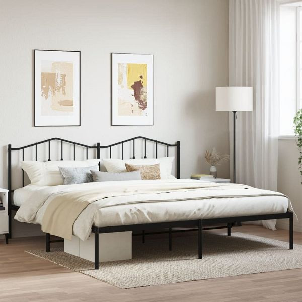 vidaXL Bettgestell mit Kopfteil Metall Schwarz 193x203 cm, 373795