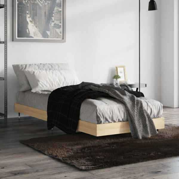 vidaXL Bettgestell Sonoma-Eiche 75x190 cm Holzwerkstoff, 832208